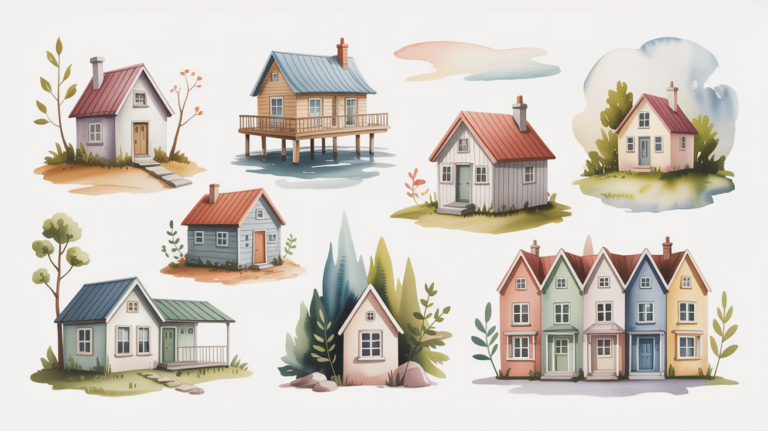 10 easy house watercolor ideas